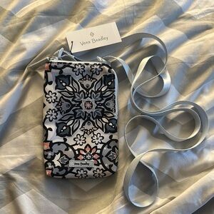 NWT Small Vera Bradley Black and White Floral Crossbody Bag